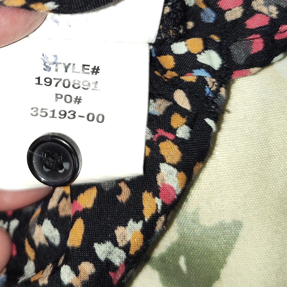 Prana Womens XS Confetti Print Button Down Shirt Short Sleeve Black Multi Top - Picture 4 of 4